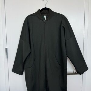 Lululemon Long Olive Green Zip-Up Jacket